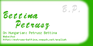 bettina petrusz business card